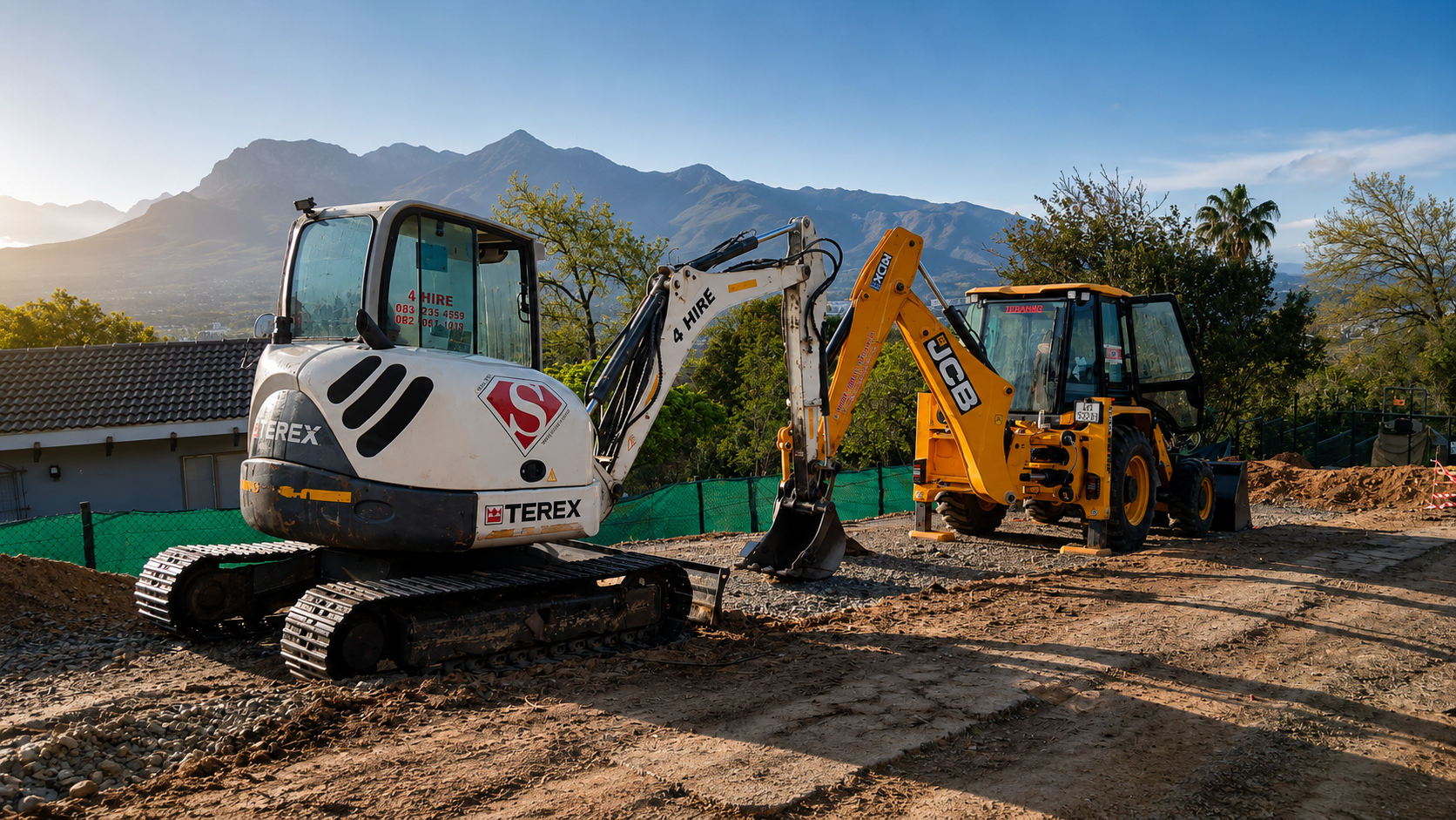 Plant hire excavator and machinery